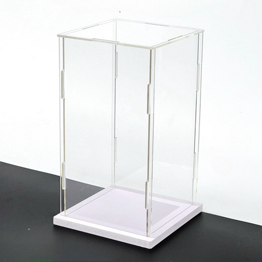 16-inch Tall Custom Size Assembly Acrylic Display Case With White Base
