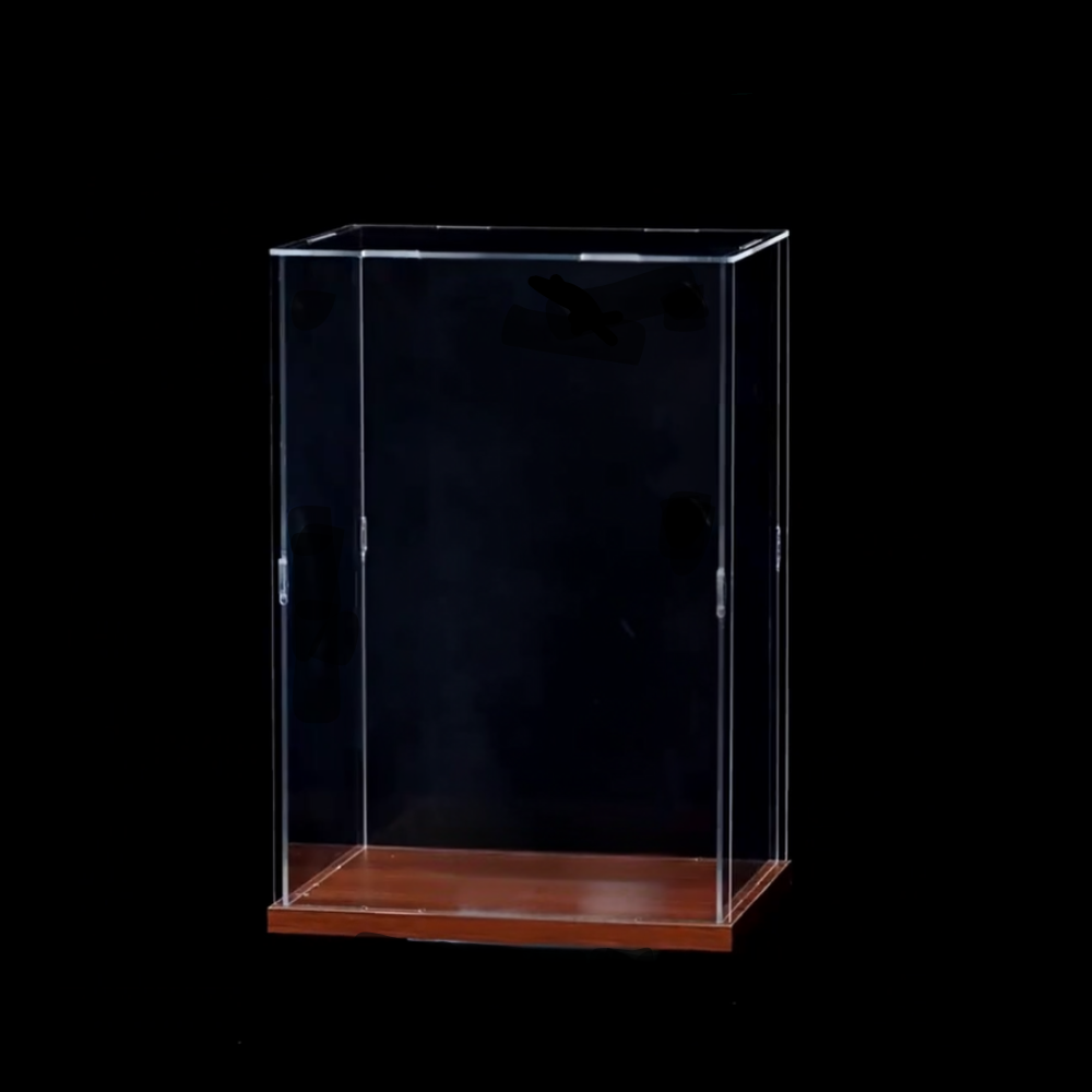 8" Self-Assembled Acrylic Display Box With Wood Base