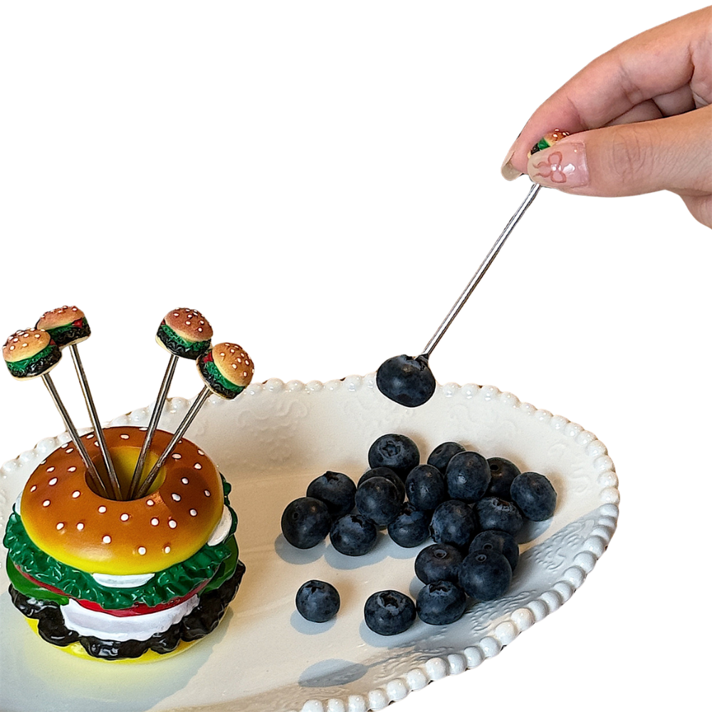 Creative Fruit Fork Set with 10 Hamburger