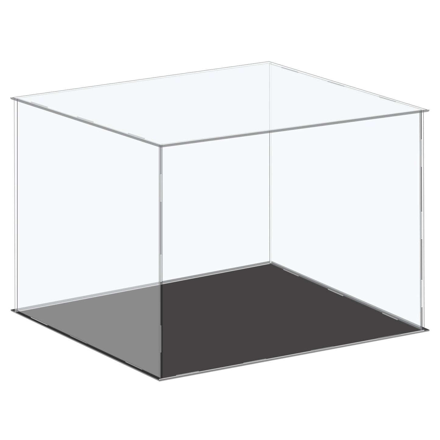 12-inch Tall Custom Size Assembly Acrylic Display Case With Black Base