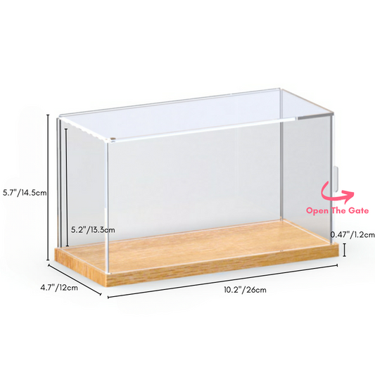 6'' x 10'' x 4.7'' Wood Base Display Case With Side-Open Door