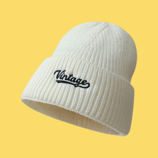 VINTAGE Universal Ribbed Knit Beanie