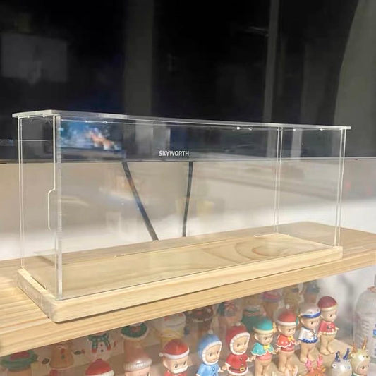 5.3'' x 16'' x 4'' Wood Base Display Case With Side-Open Door