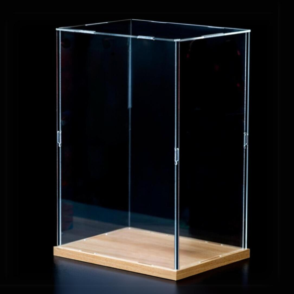 8" Self-Assembled Acrylic Display Box With Wood Base