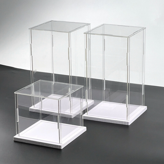 8-inch Tall Custom Size Assembly Acrylic Display Case With White Base