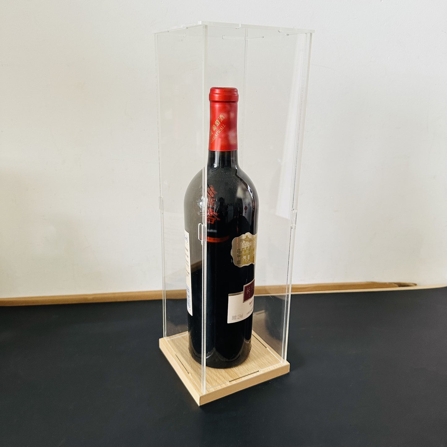 16" Height Self-Assembled Acrylic Display Box With Wood Base
