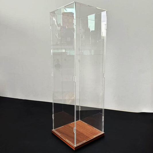 20" Height Self-Assembled Acrylic Display Box With Wood Base