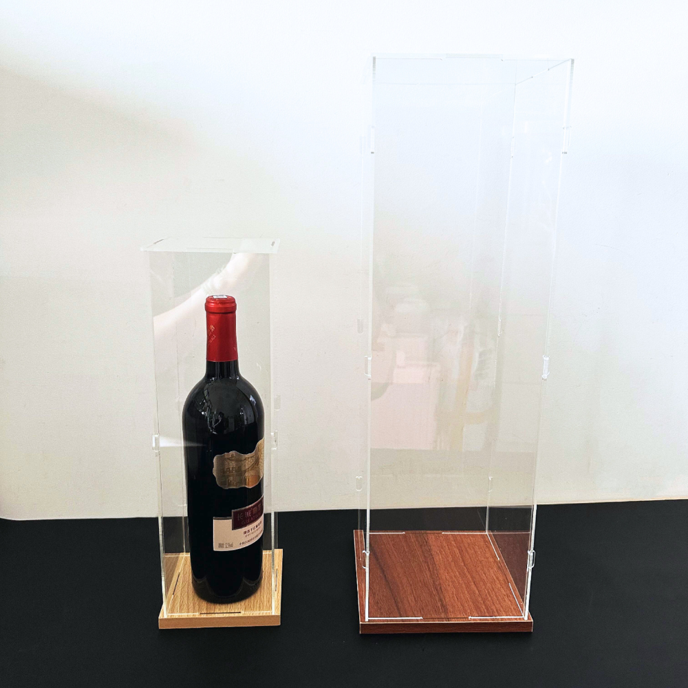 16" Height Self-Assembled Acrylic Display Box With Wood Base