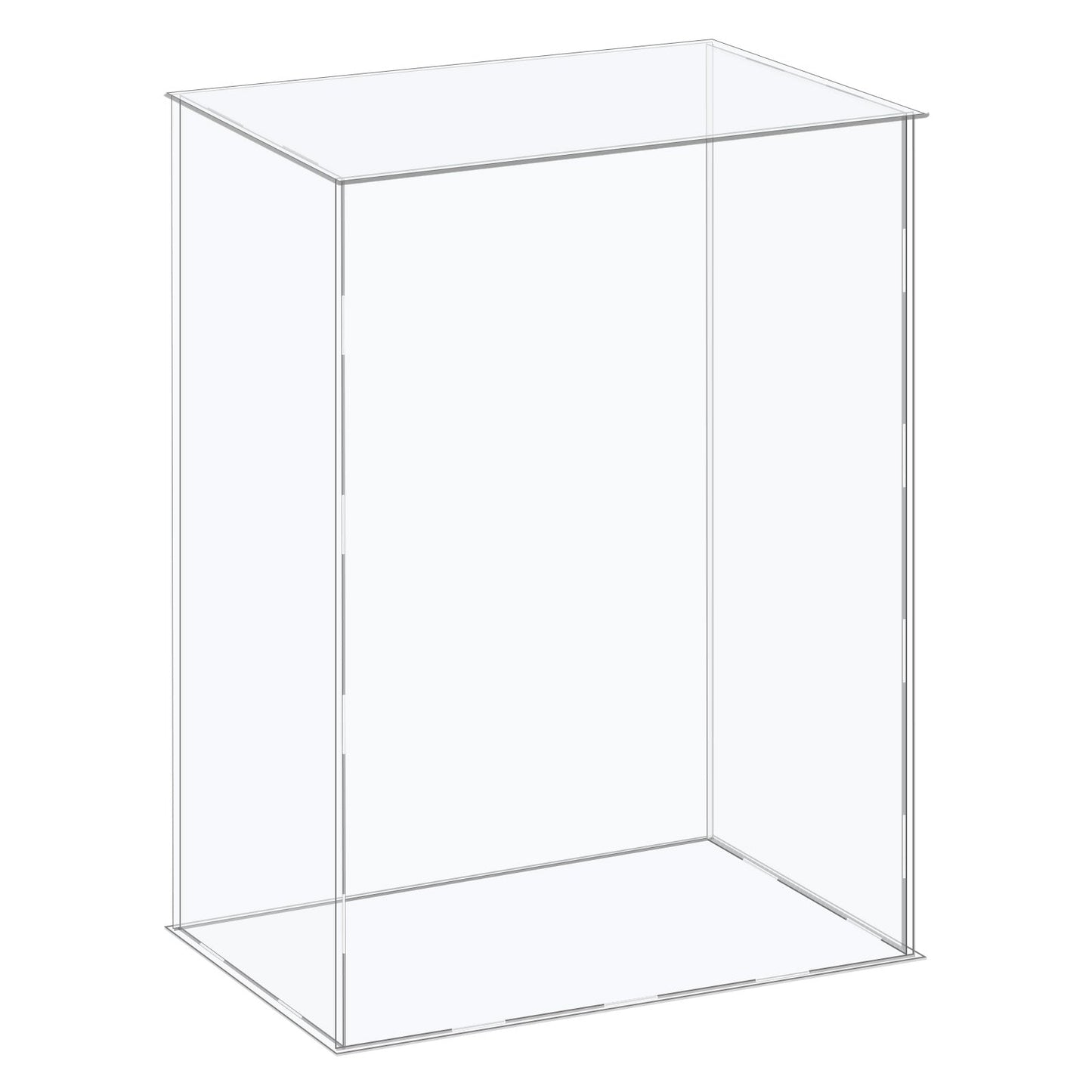 20-inch Tall Custom Size Assembly Acrylic Display Case With Clear Base