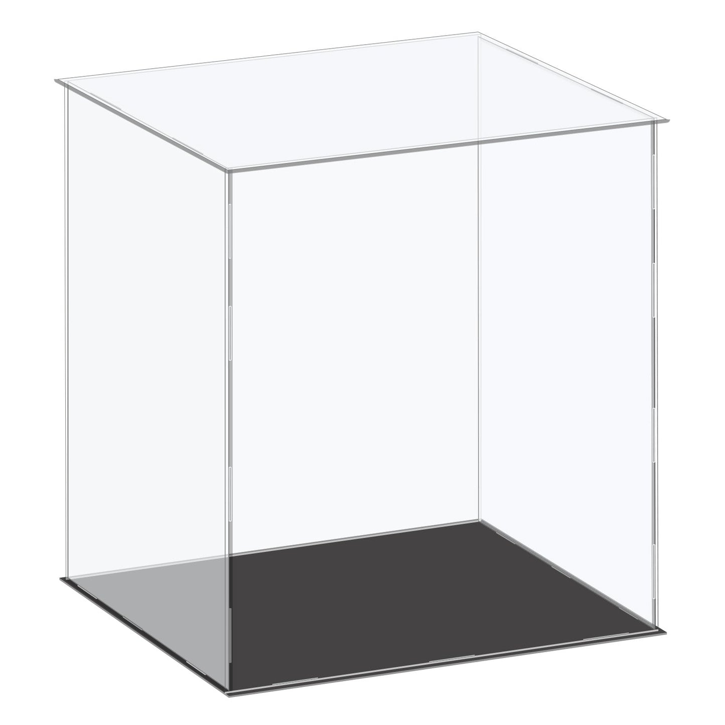 16-inch Tall Custom Size Assembly Acrylic Display Case With Black Base