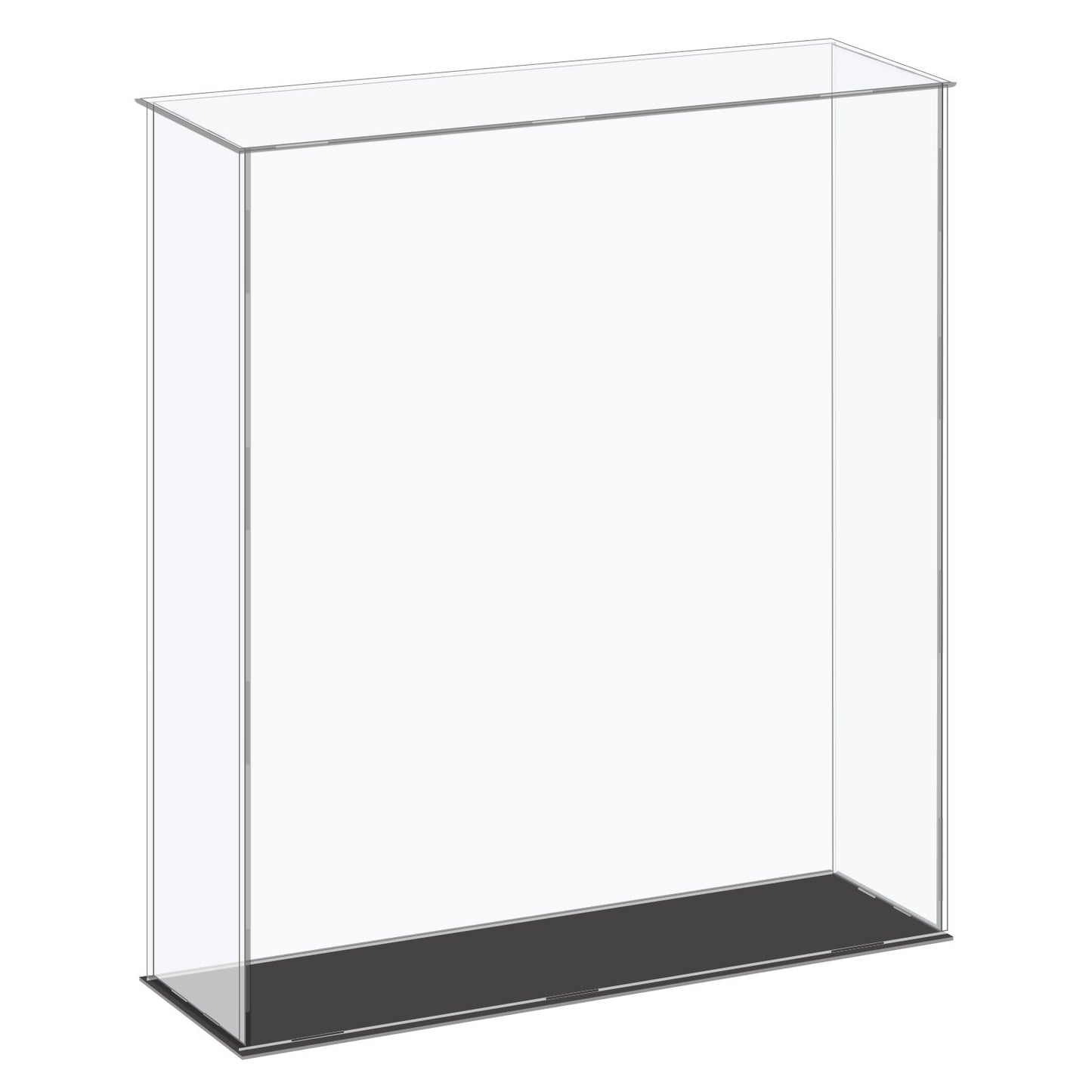 20 inches Tall Self-Assembled Acrylic Display Case With Black Base