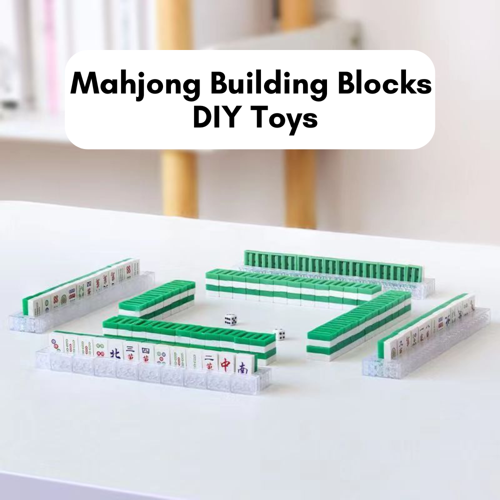 Pandas And Mahjong Building Blocks 4+1 Pcs Set DIY Toys