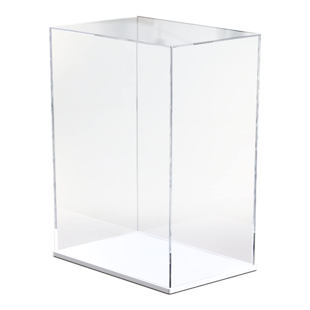 8 inches Tall Self-Assembled Acrylic Display Case With White Base