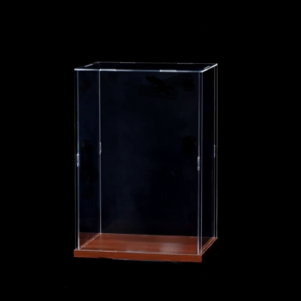 20" Self-Assembled Acrylic Display Box With Wood Base