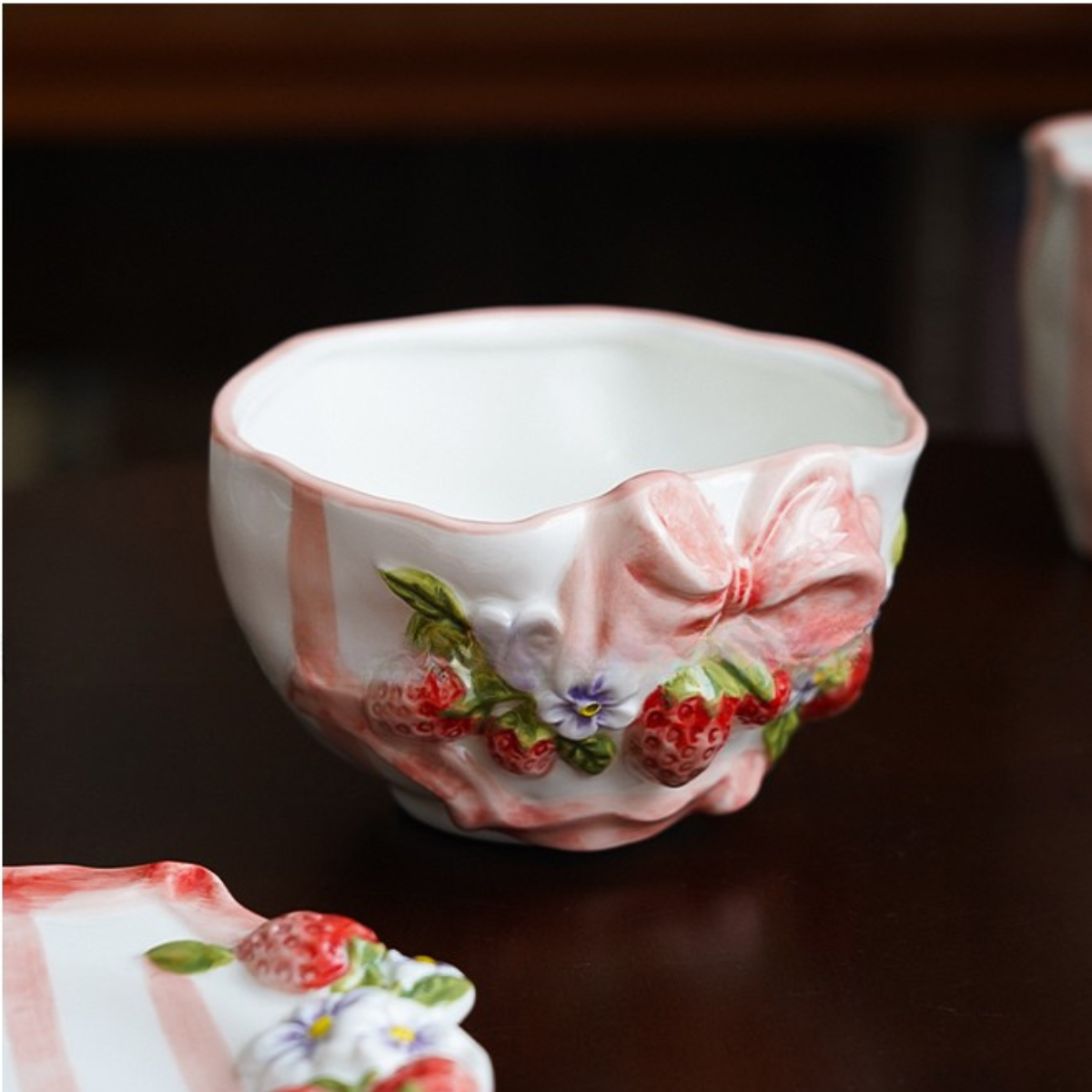 Berry Flower Ceramic Bow