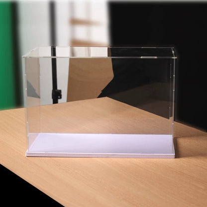 14 inches Tall Self-Assembled Acrylic Display Case With White Base