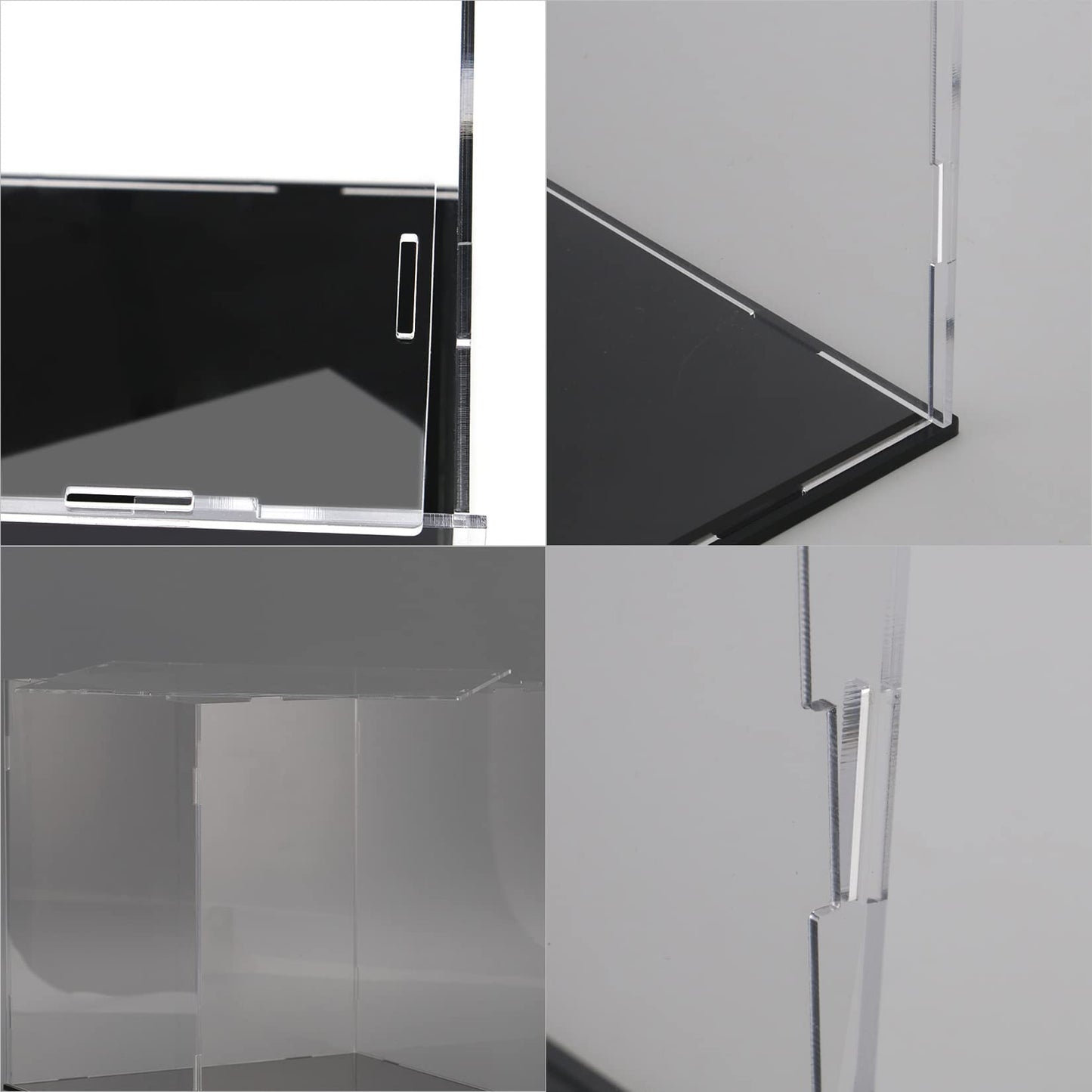 4 inches Tall Self-Assembled Acrylic Display Case With Black Base