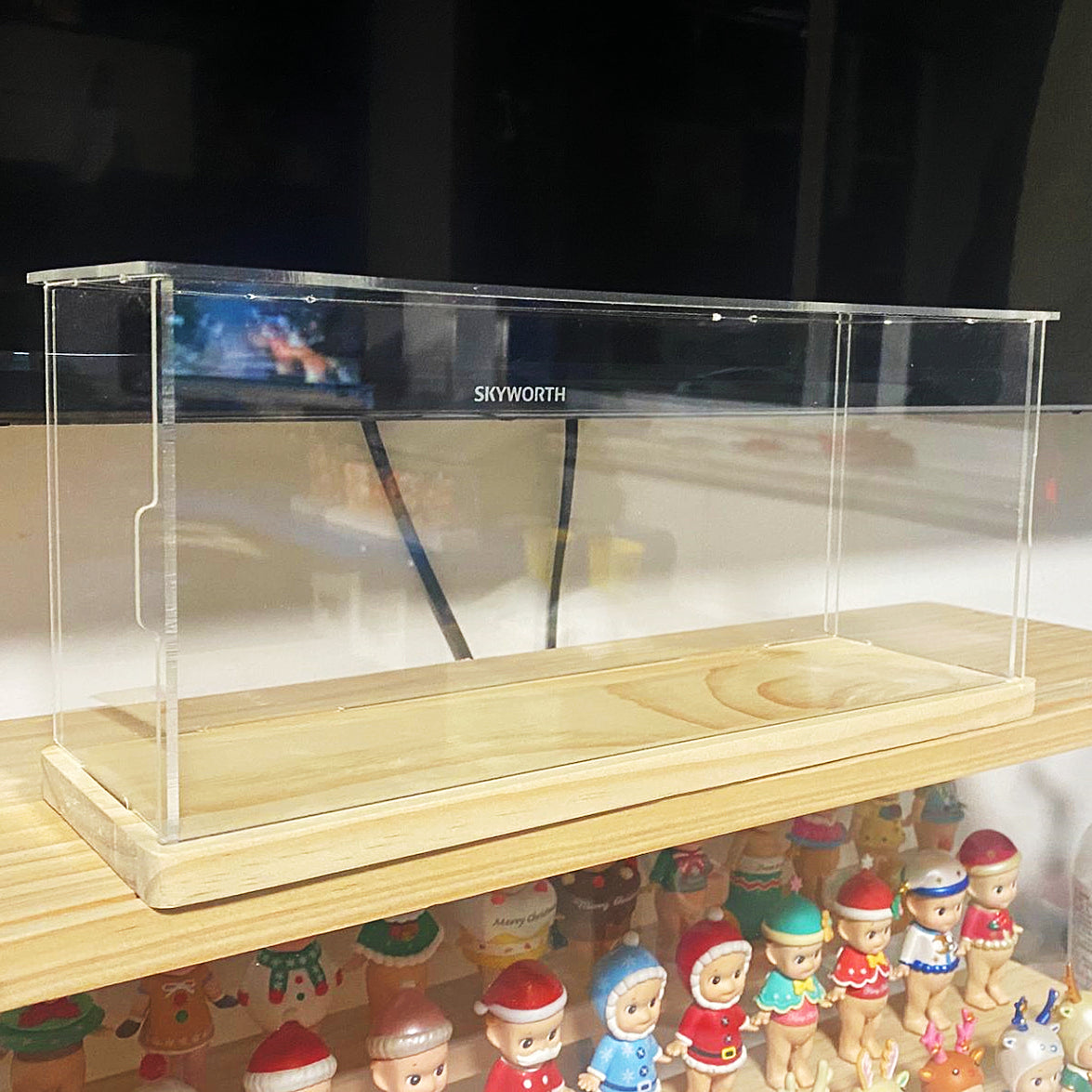 5.3'' Tall x 12'' Length x 4'' Width Wooden Base Display Case With Side-Open Door