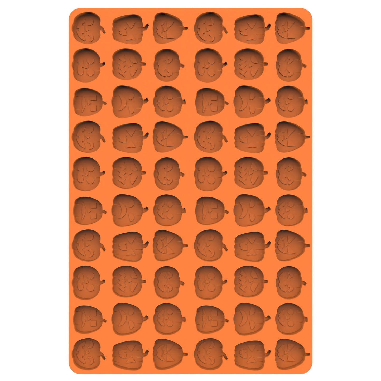 Pumpkin Silicone Depositor Mold, 60 Cavities