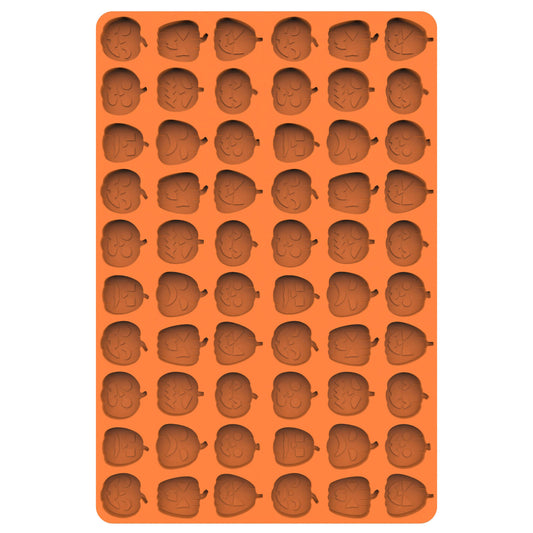 Pumpkin Silicone Depositor Mold, 60 Cavities