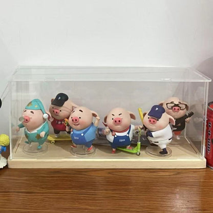 6'' x 10'' x 4.7'' Wood Base Display Case With Side-Open Door