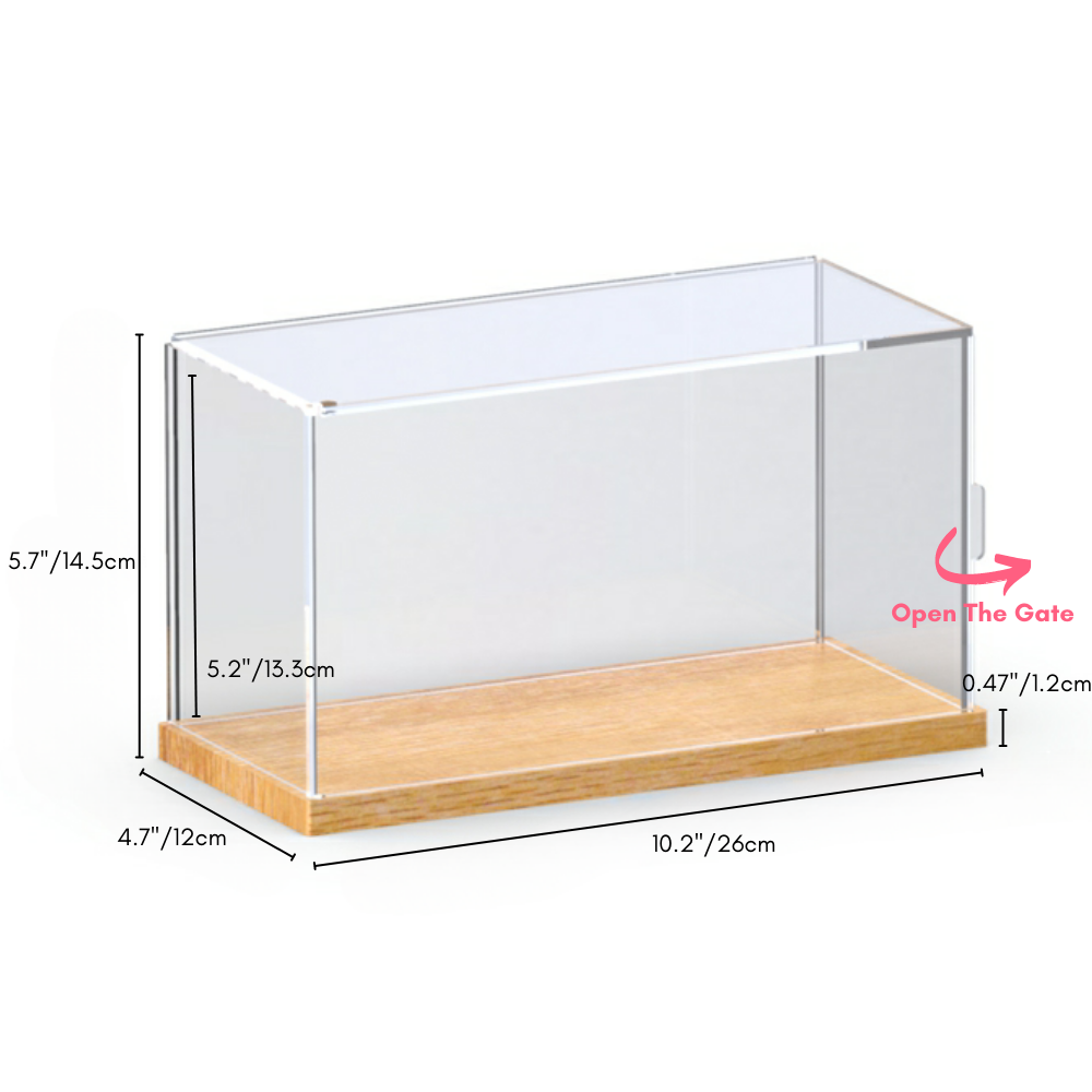 6'' Tall x 10'' Length x 4.7'' Width Wooden Base Display Case With Side-Open Door