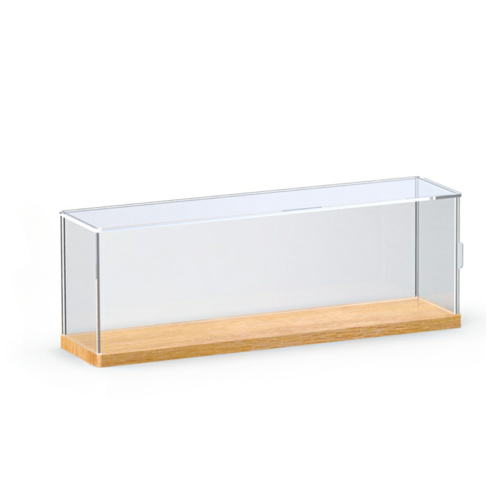 5.3'' Tall x 16'' Length x 4'' Width Wooden Base Display Case With Side-Open Door