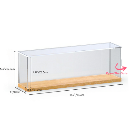 5.3'' Tall x 16'' Length x 4'' Width Wooden Base Display Case With Side-Open Door