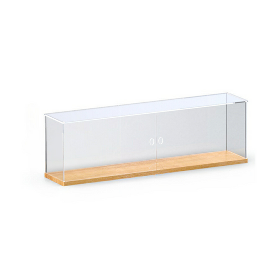 7.2'' Tall x 24'' Length x 4.7'' Width Wooden Base Display Case With Side-Open Door