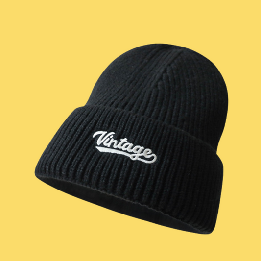 VINTAGE Universal Ribbed Knit Beanie