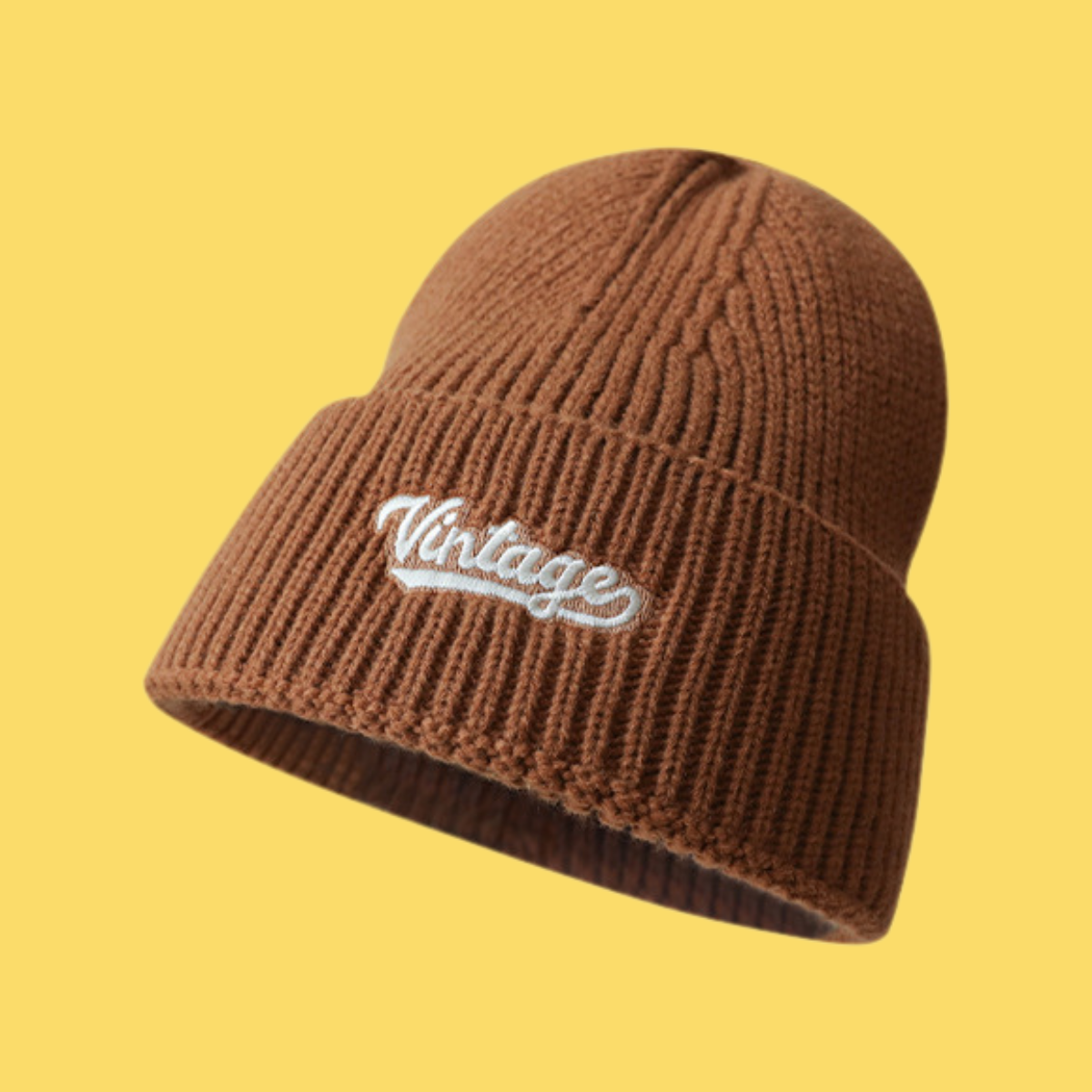 VINTAGE Universal Ribbed Knit Beanie