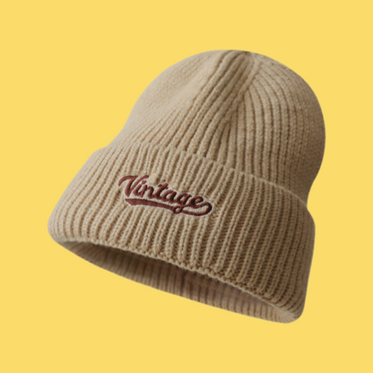 VINTAGE Universal Ribbed Knit Beanie