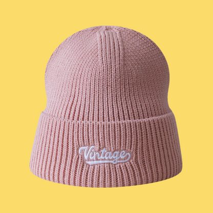 VINTAGE Universal Ribbed Knit Beanie