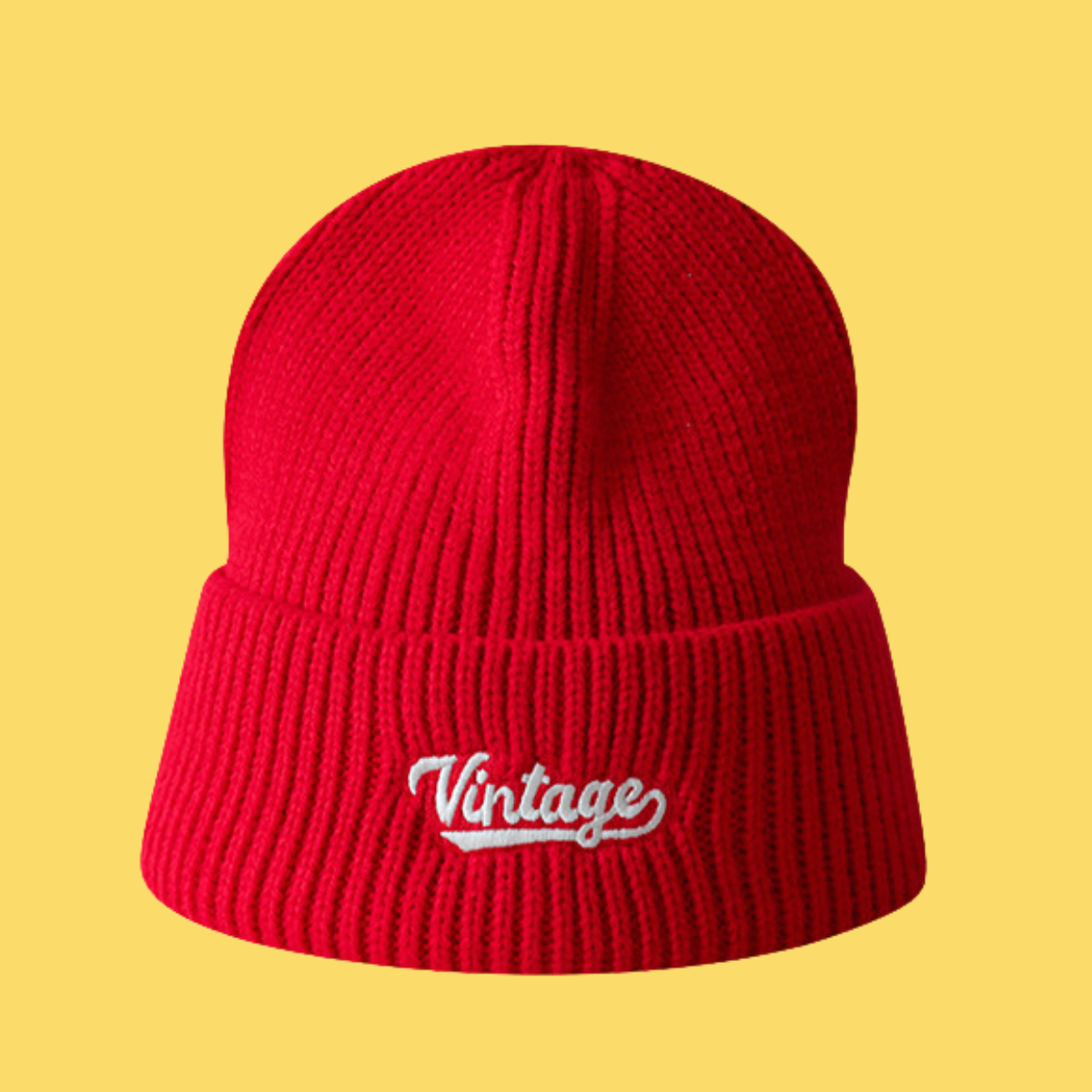 VINTAGE Universal Ribbed Knit Beanie