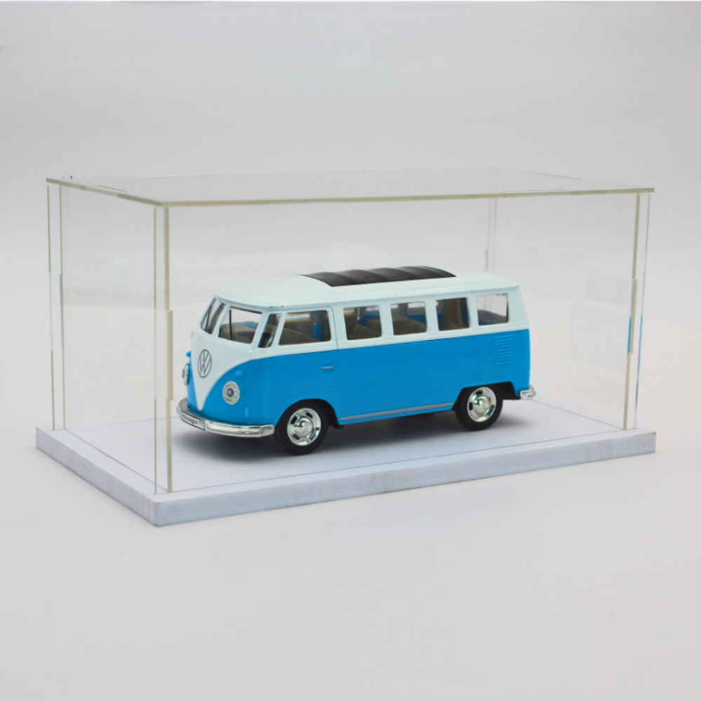 16 inches Tall Self-Assembled Acrylic Display Case With White Base