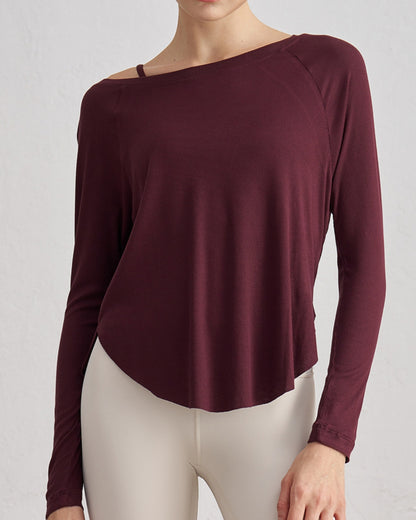 Ribbed Long Sleeve Slim Casual Top