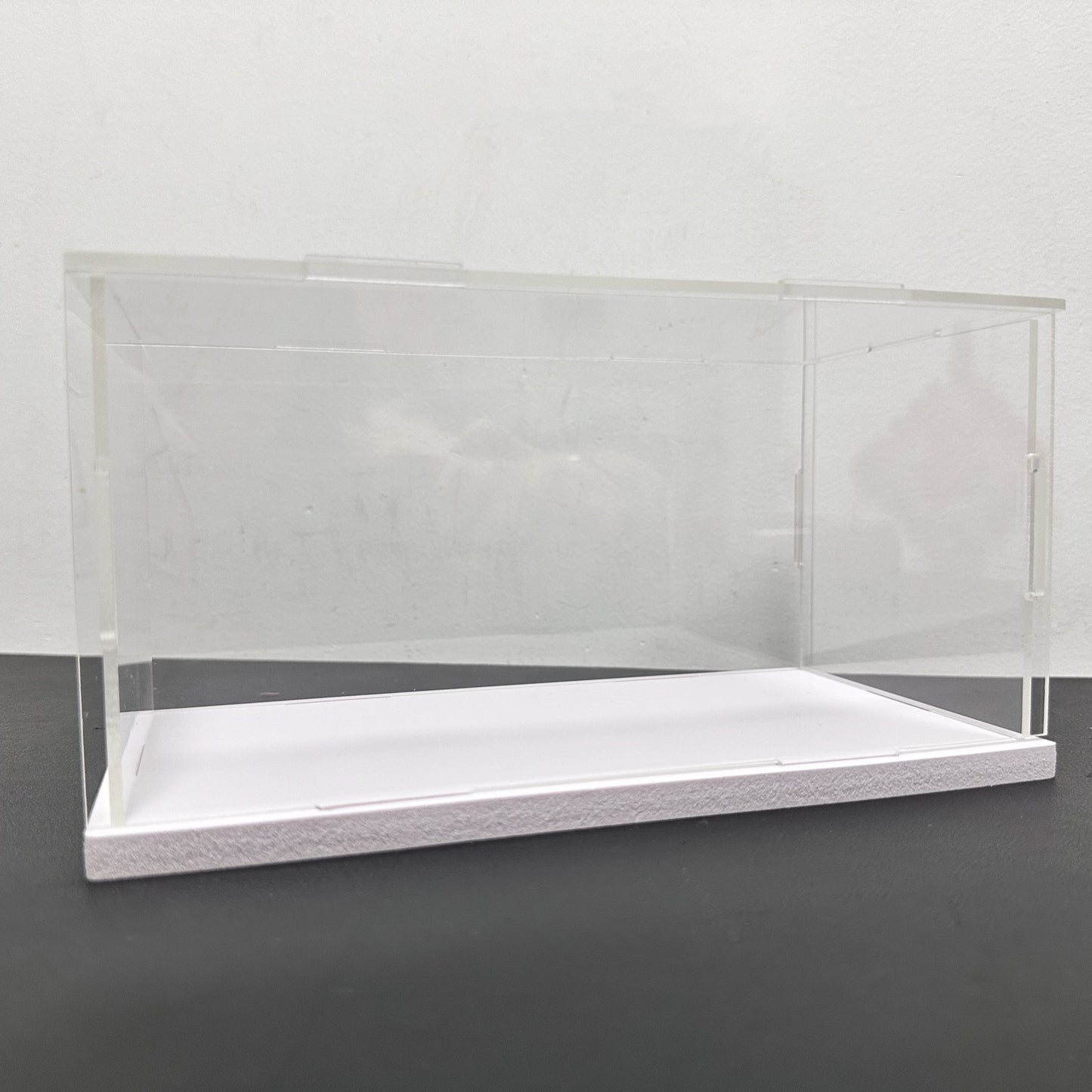 6 inches Tall Self-Assembled Acrylic Display Case With White Base