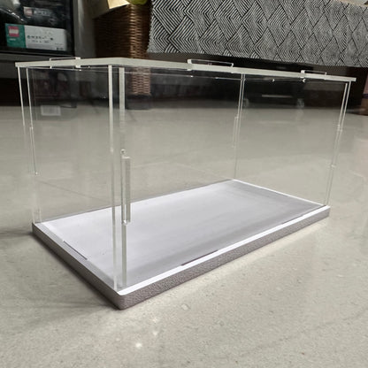 16 inches Tall Self-Assembled Acrylic Display Case With White Base