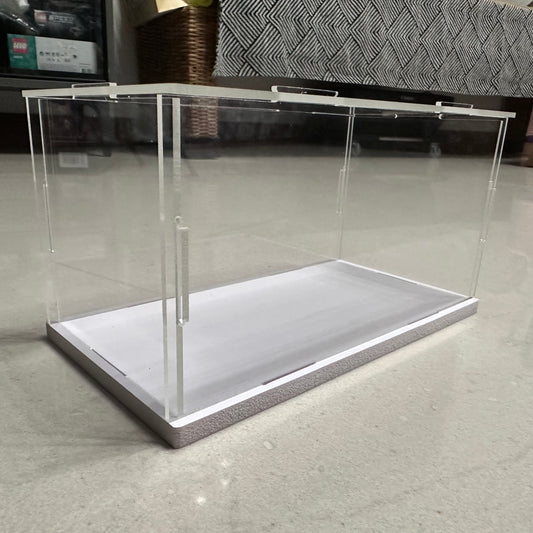 16 inches Tall Self-Assembled Acrylic Display Case With White Base