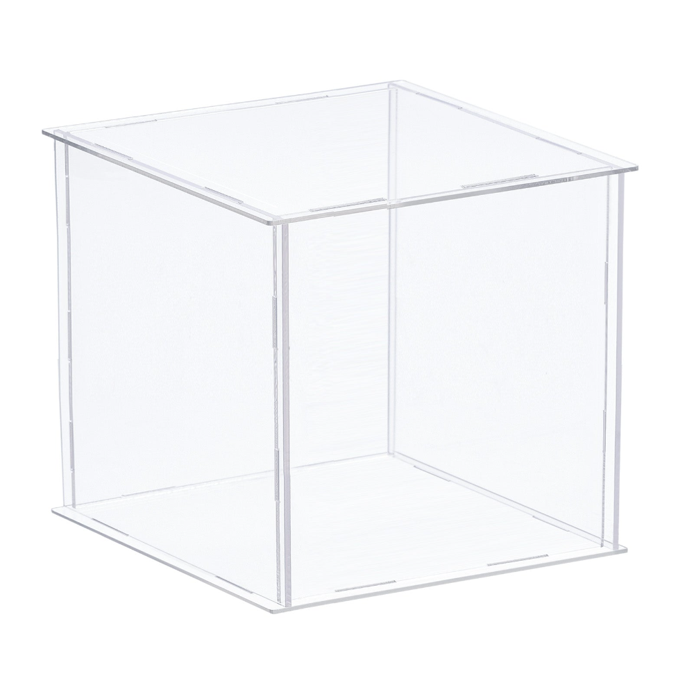 8 inches Tall Self-Assembled Acrylic Display Case With Clear Base