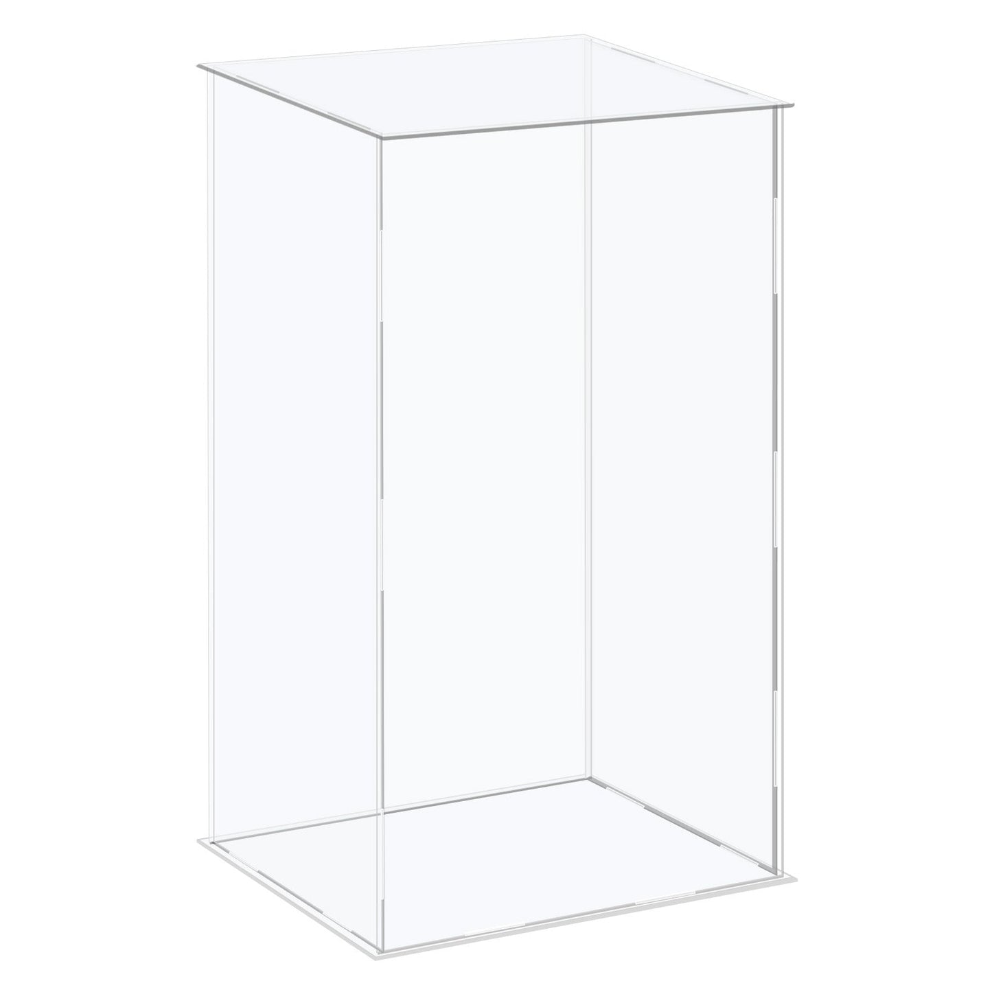 14 inches Tall Self-Assembled Acrylic Display Case With Clear Base