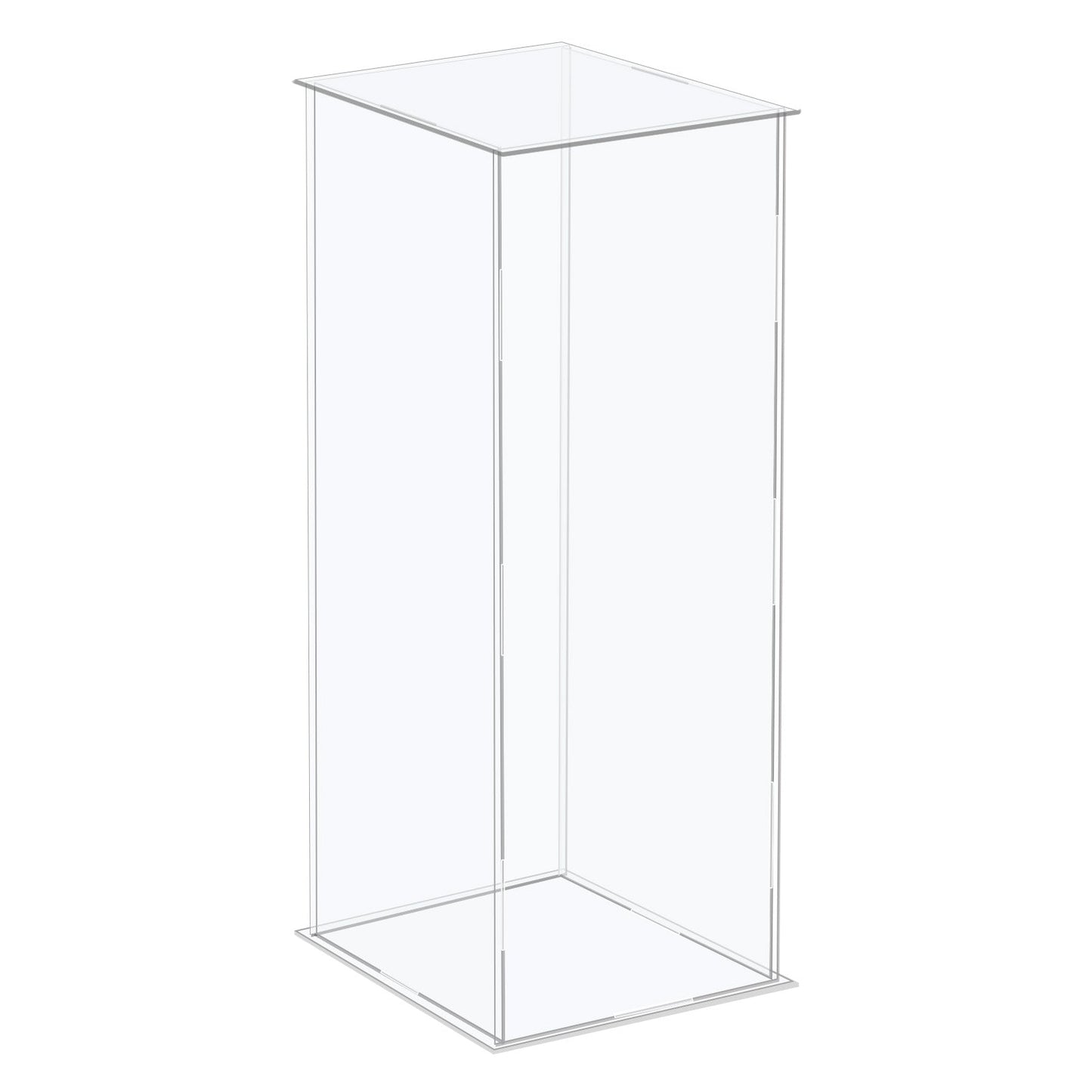 16 inches Tall Self-Assembled Acrylic Display Case With Clear Base